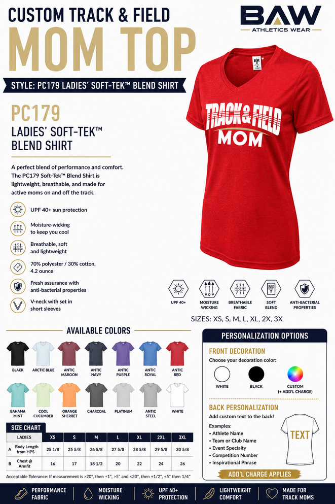 Custom Track & Field Mom Top