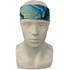 The stone marble full-color printed tie headband is a versatile accessory.  Its vibrant blue, green, and gold design adds a splash of  color to any outfit.