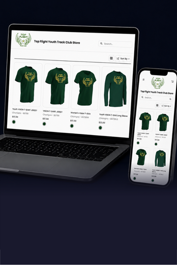 Athletix Shops online team store on laptop and mobile device