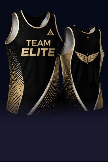 Custom black and gold athletic uniform