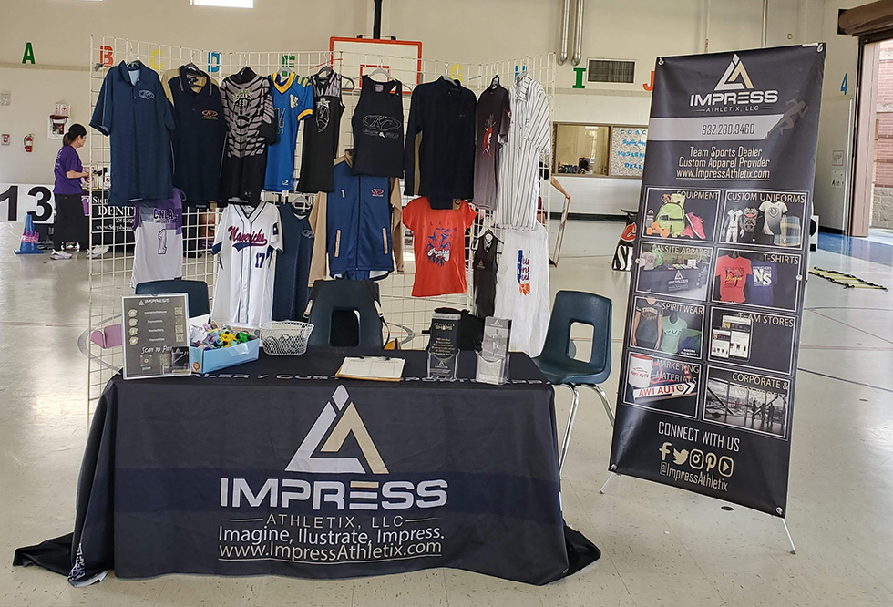 Impress Athletix Booth as Benignus Elementary Family Fitness Night