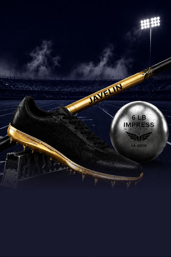 Track spike, javelin, shot put and track & field equipment