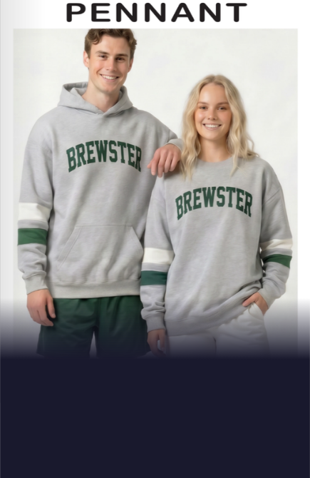 Pennant Sportswear catalog cover featuring athletes wearing branded hoodies and crewneck sweatshirts, showcasing custom team apparel, spirit wear, fleece, warmups, athletic clothing, and fan gear for schools, teams, clubs, and organizations.