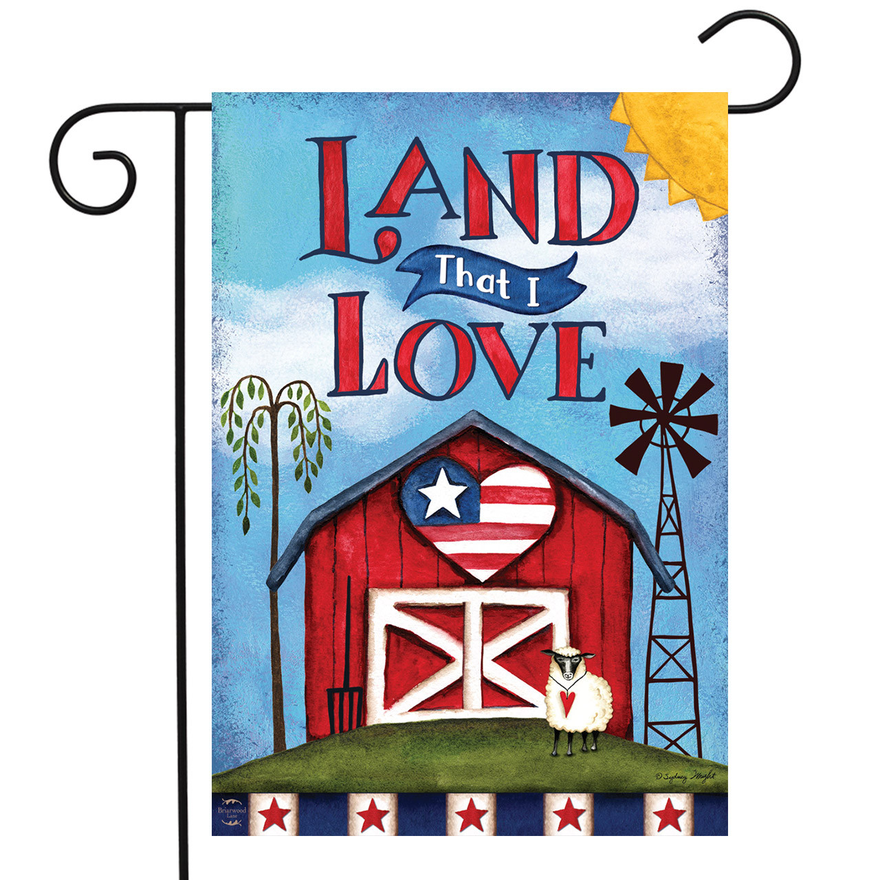 American Flag Applique & Embroidered House Flag