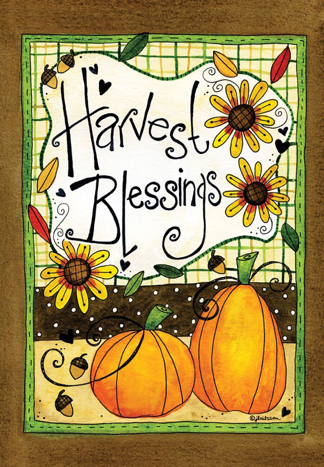 Harvest Blessings Seasonal House Flag