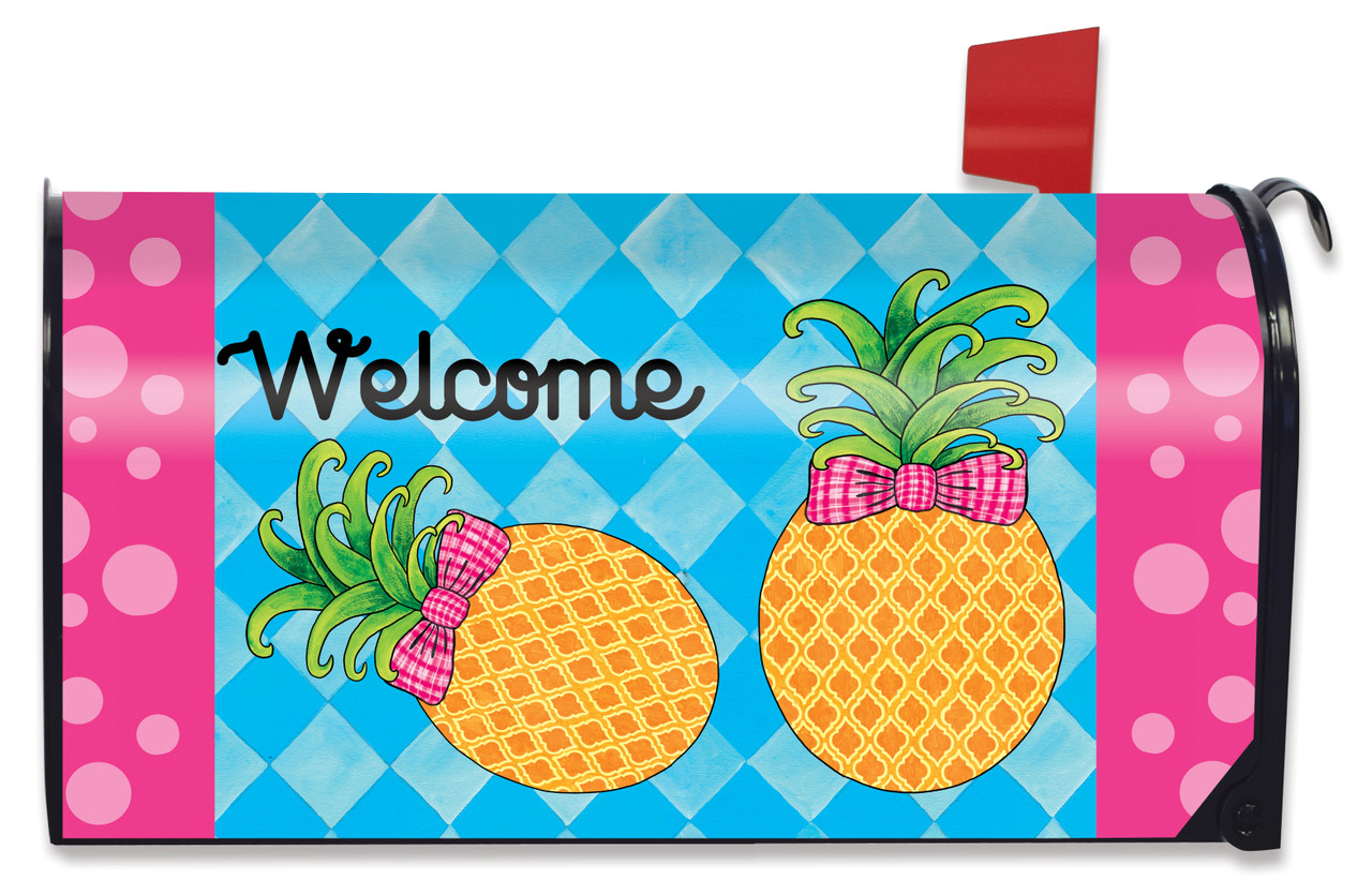 Pineapple Welcome Spring Mailbox Cover