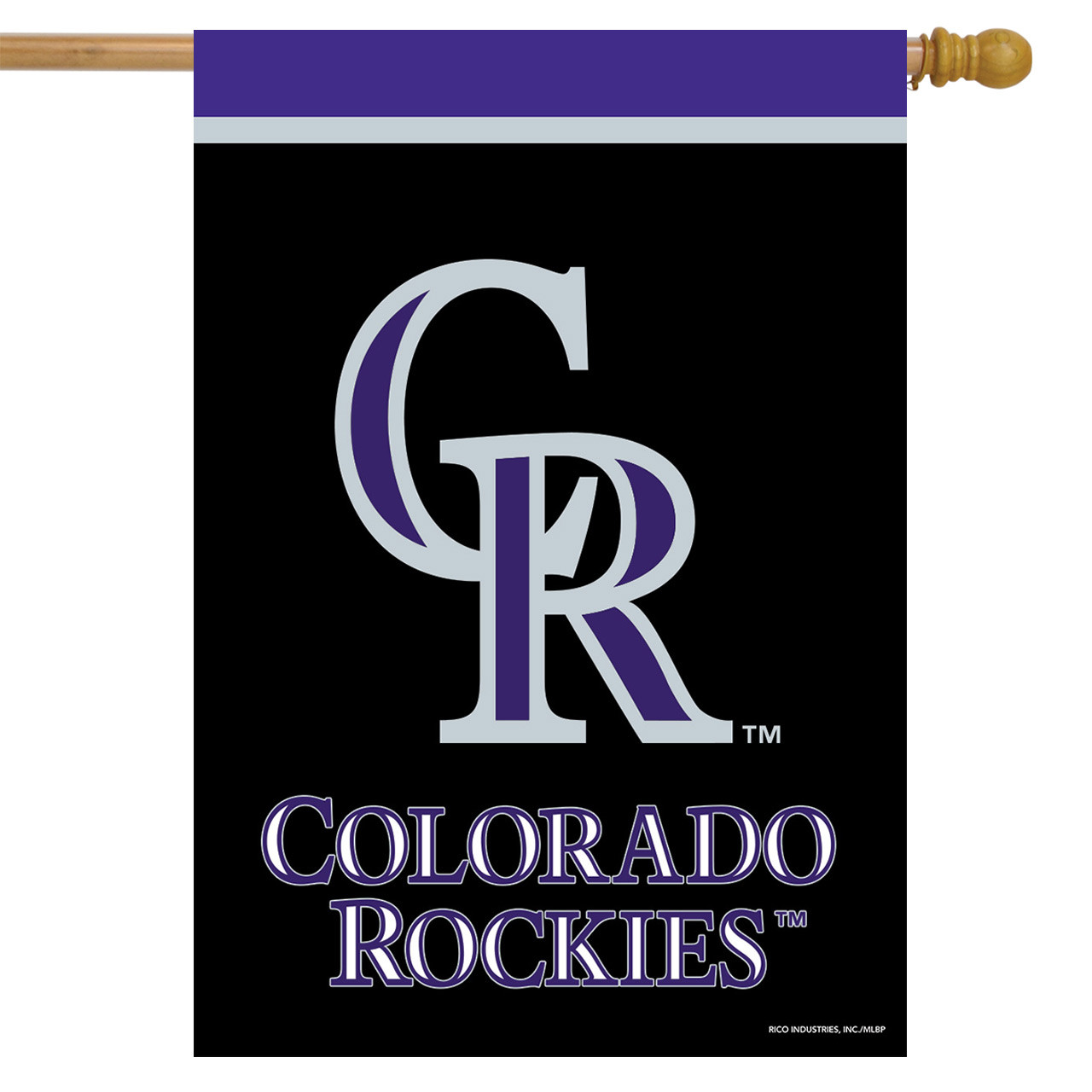 Party Animal Colorado Rockies Applique Banner Flag