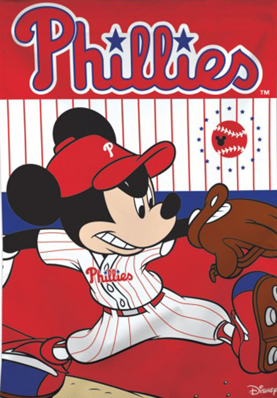 Philadelphia Phillies MLB Mickey Mouse Baseball House Flag 