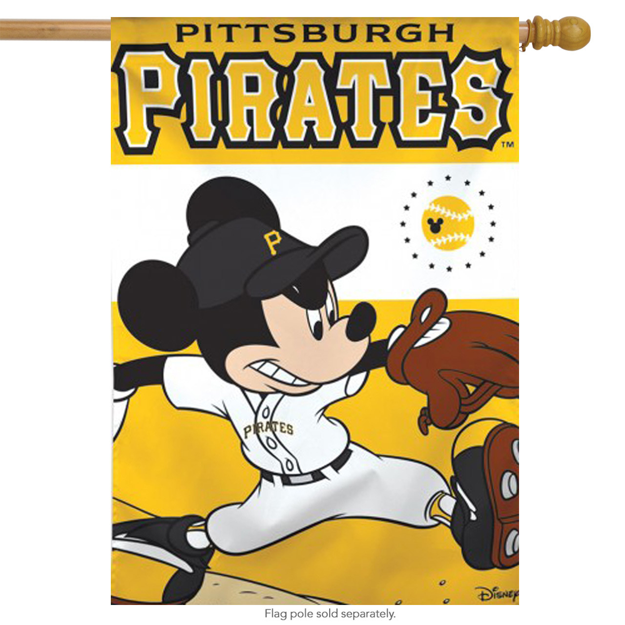 Pittsburgh Pirates MLB Mickey Mouse Baseball House Flag