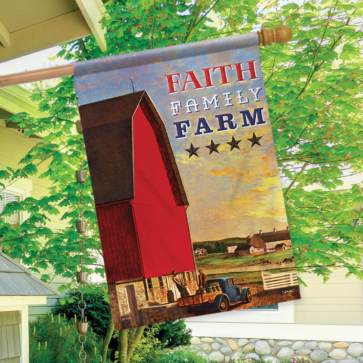 Faith Family Farm Primitive House Flag - Briarwood Lane