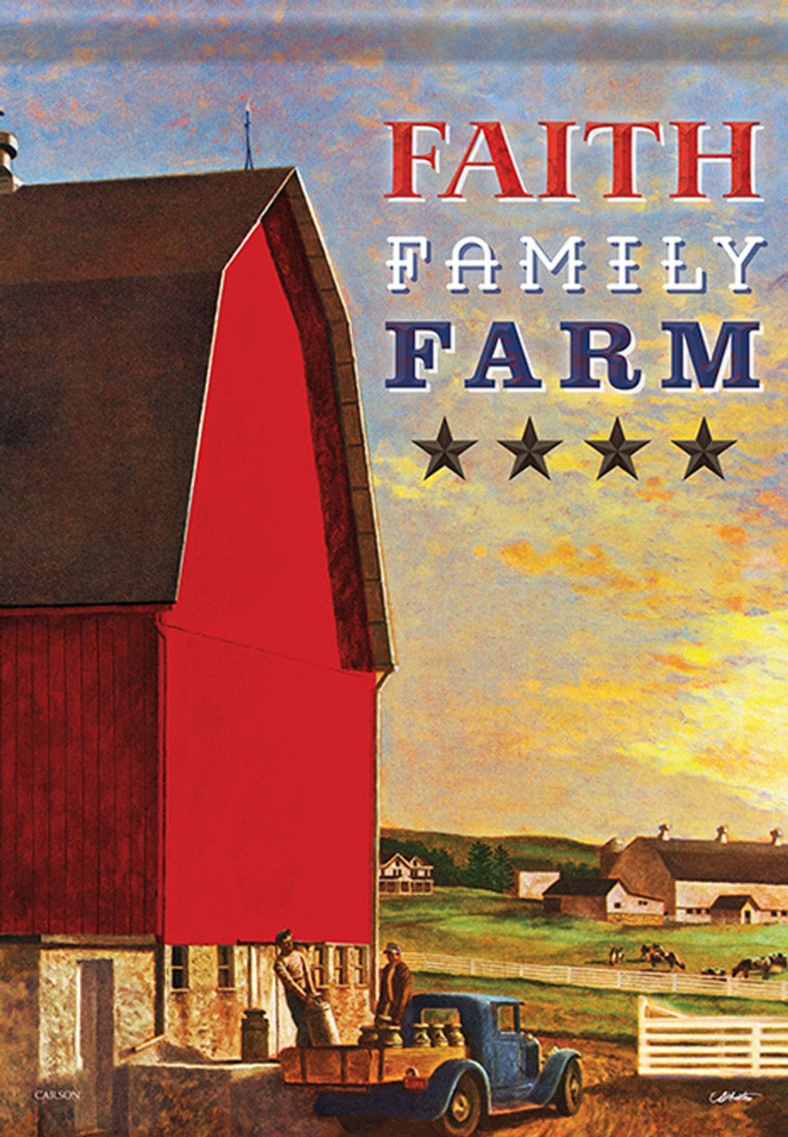 Faith Family Farm Primitive House Flag
