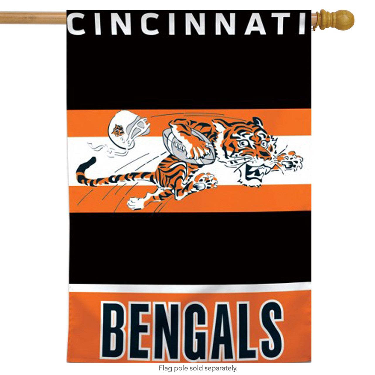 Cincinnati Bengals Retro Vertical Nfl House Flag Discountdecorativeflags Com