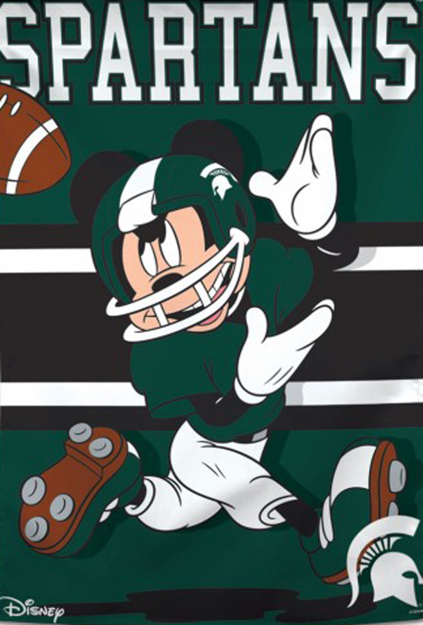 Michigan State University Spartans NCAA Mickey Mouse House Flag ...