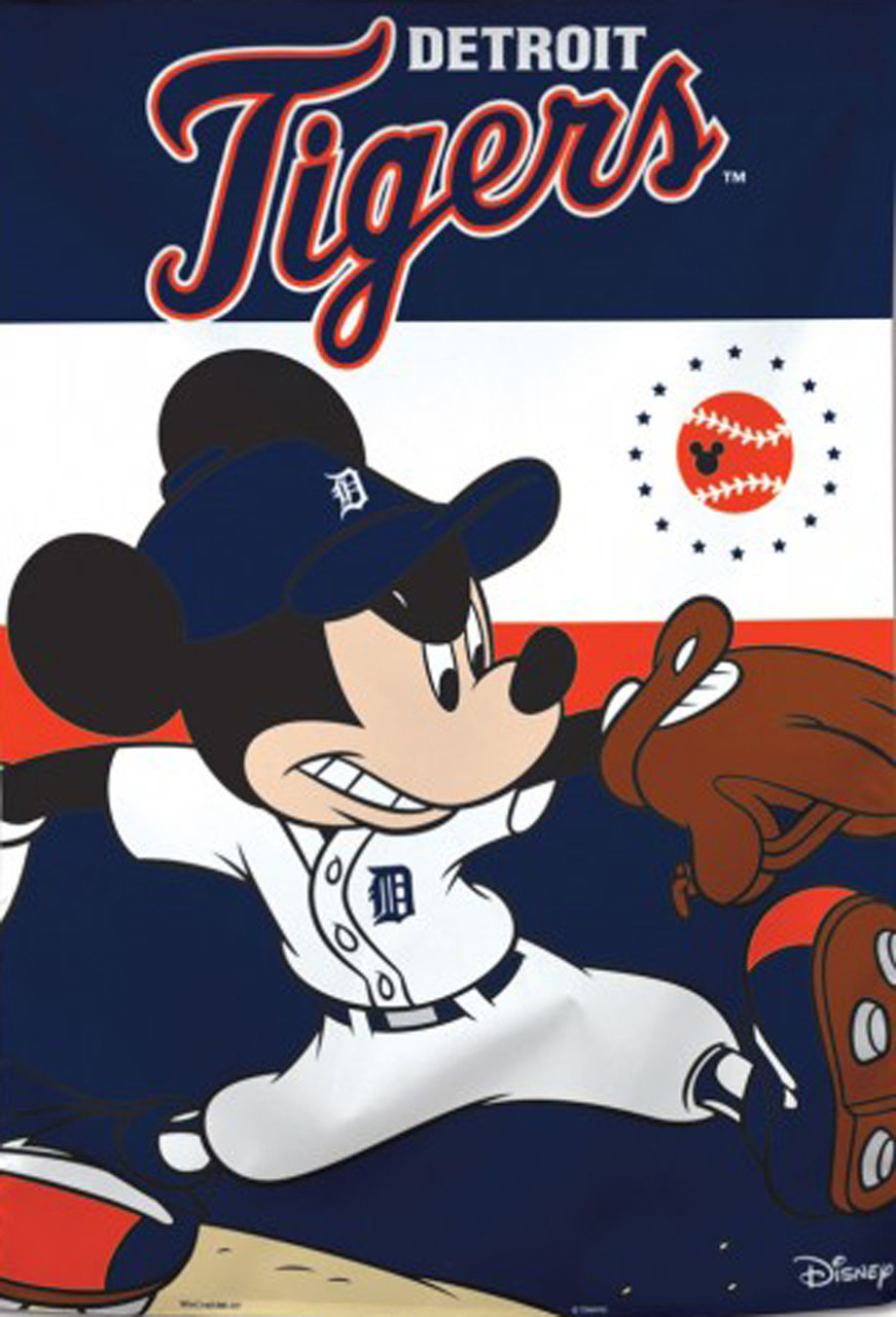 Detroit Tigers Mickey Mouse 3x5 Flag - Detroit City Sports