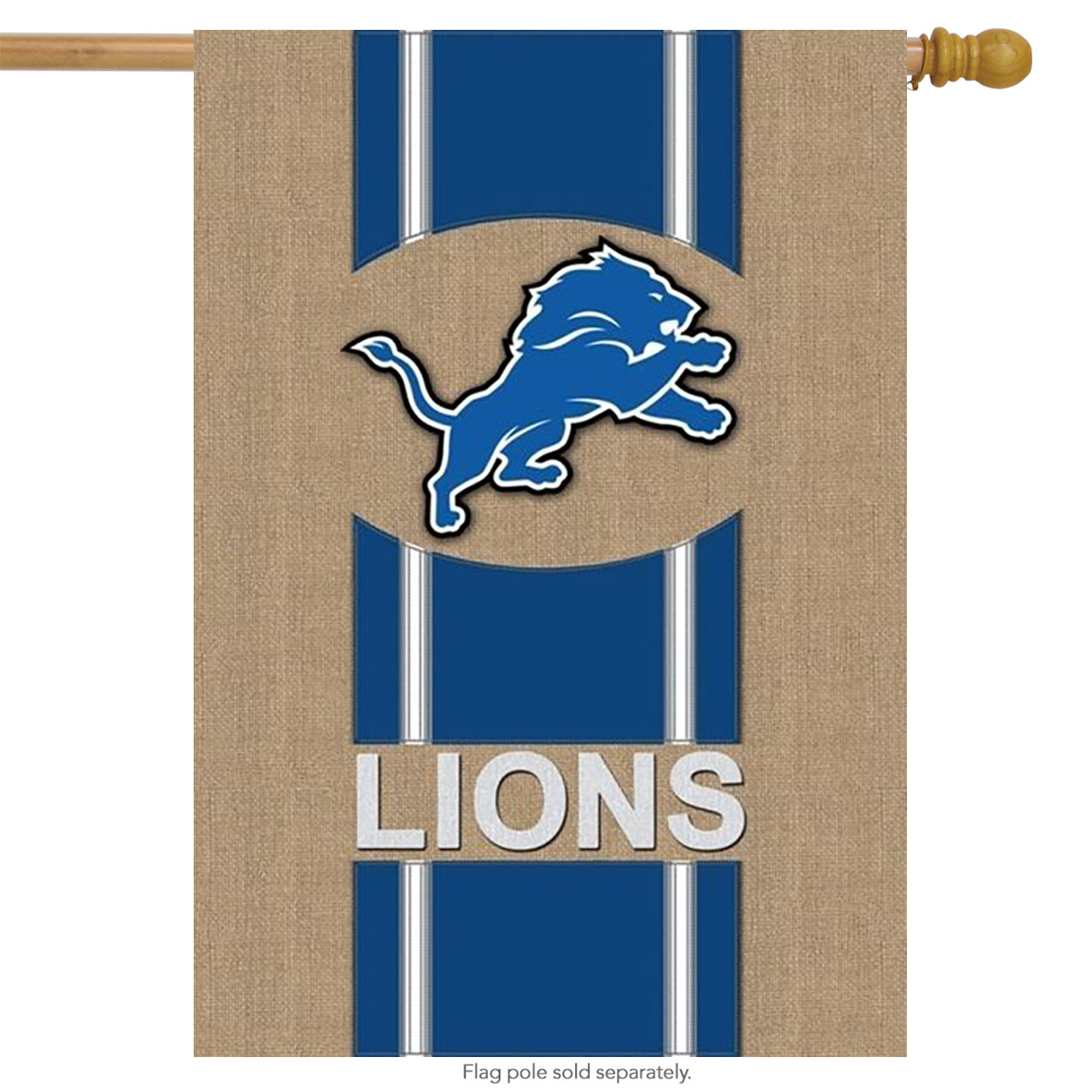 Detroit Lions Burlap House Flag