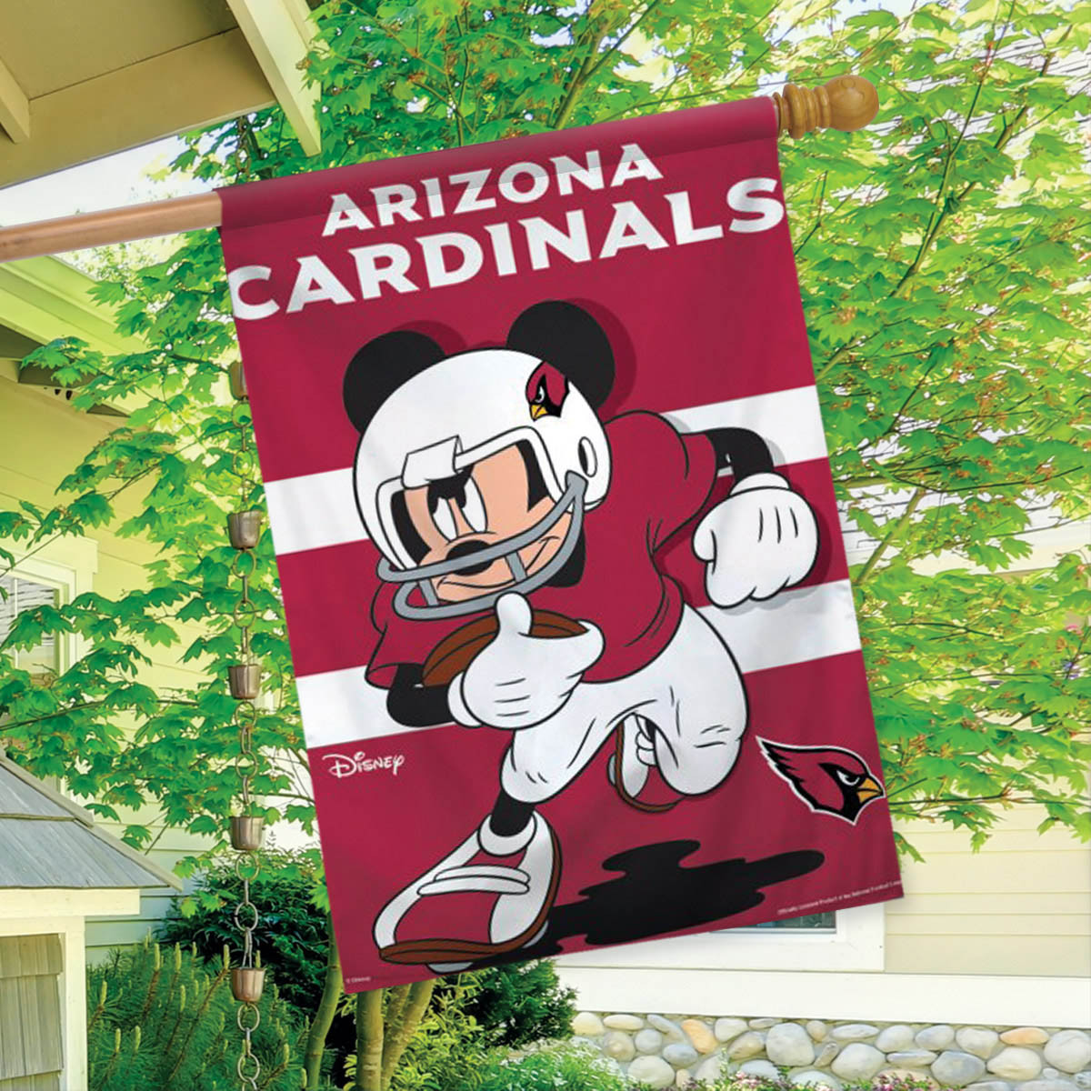 Arizona Cardinals NFL Mickey Mouse Football House Flag - Briarwood