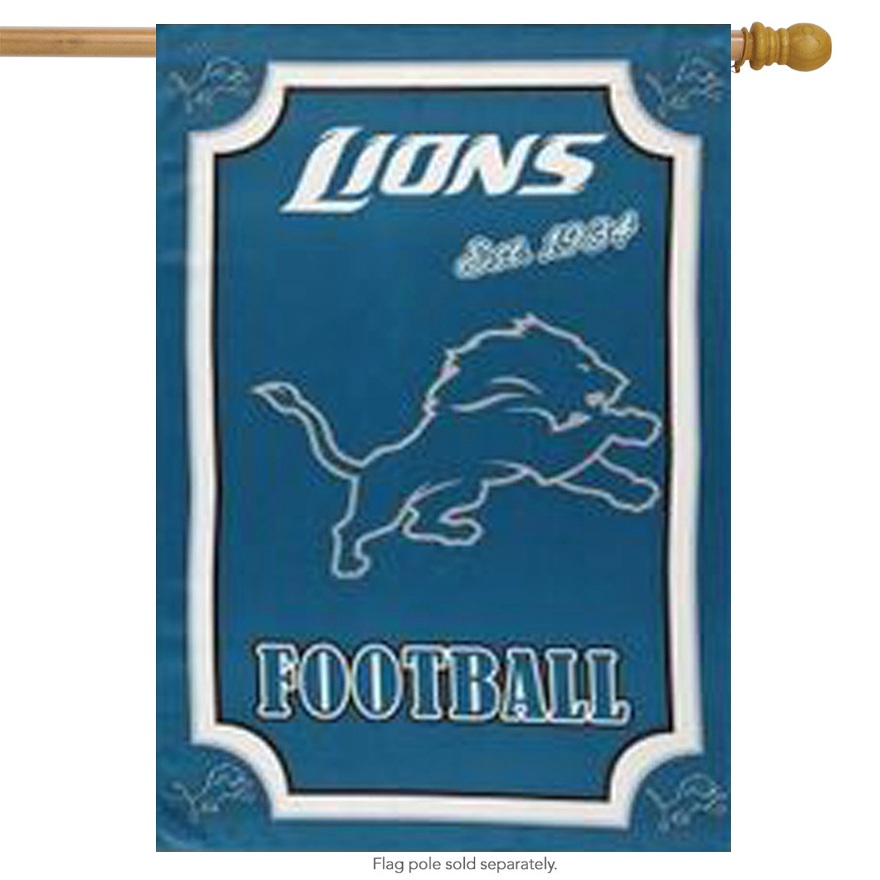 Detroit Lions 29 x 43 Glitter Suede Double-Sided House Flag