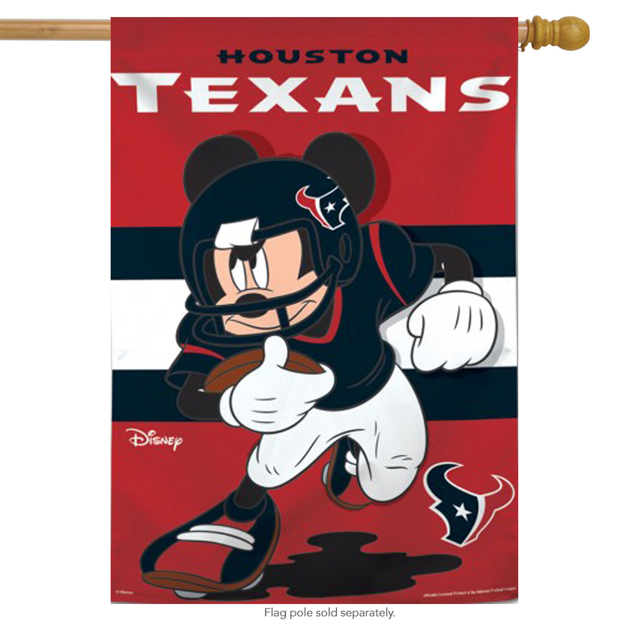 Houston Texans NFL Mickey Mouse Football House Flag - Briarwood Lane