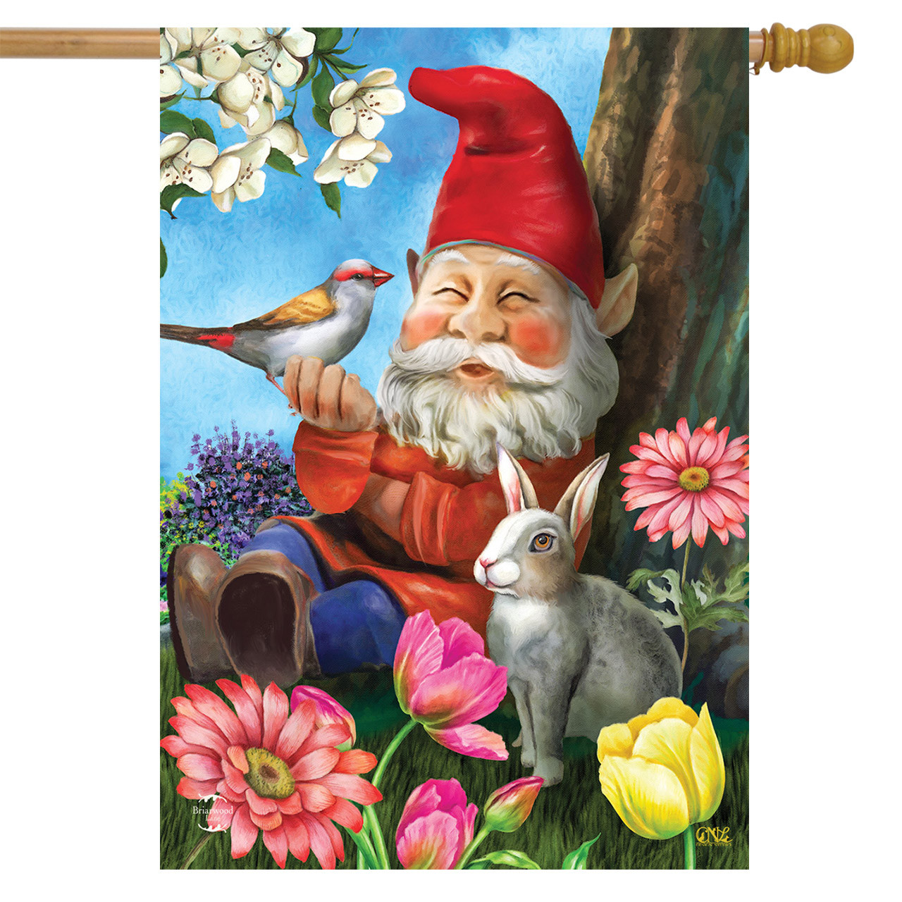 Garden Gnome Spring House Flag - Briarwood Lane