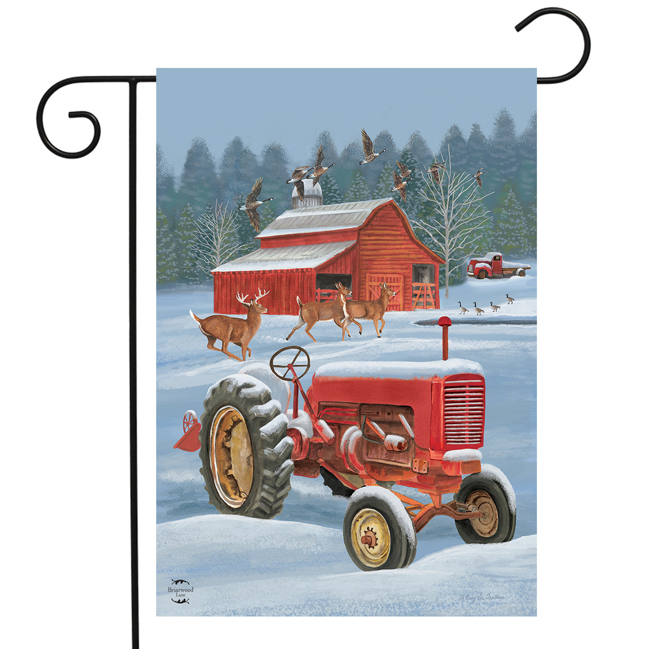 Briarwood Lane Winter on The Farm Doormat Tractor Barn Indoor/Outdoor 18x30