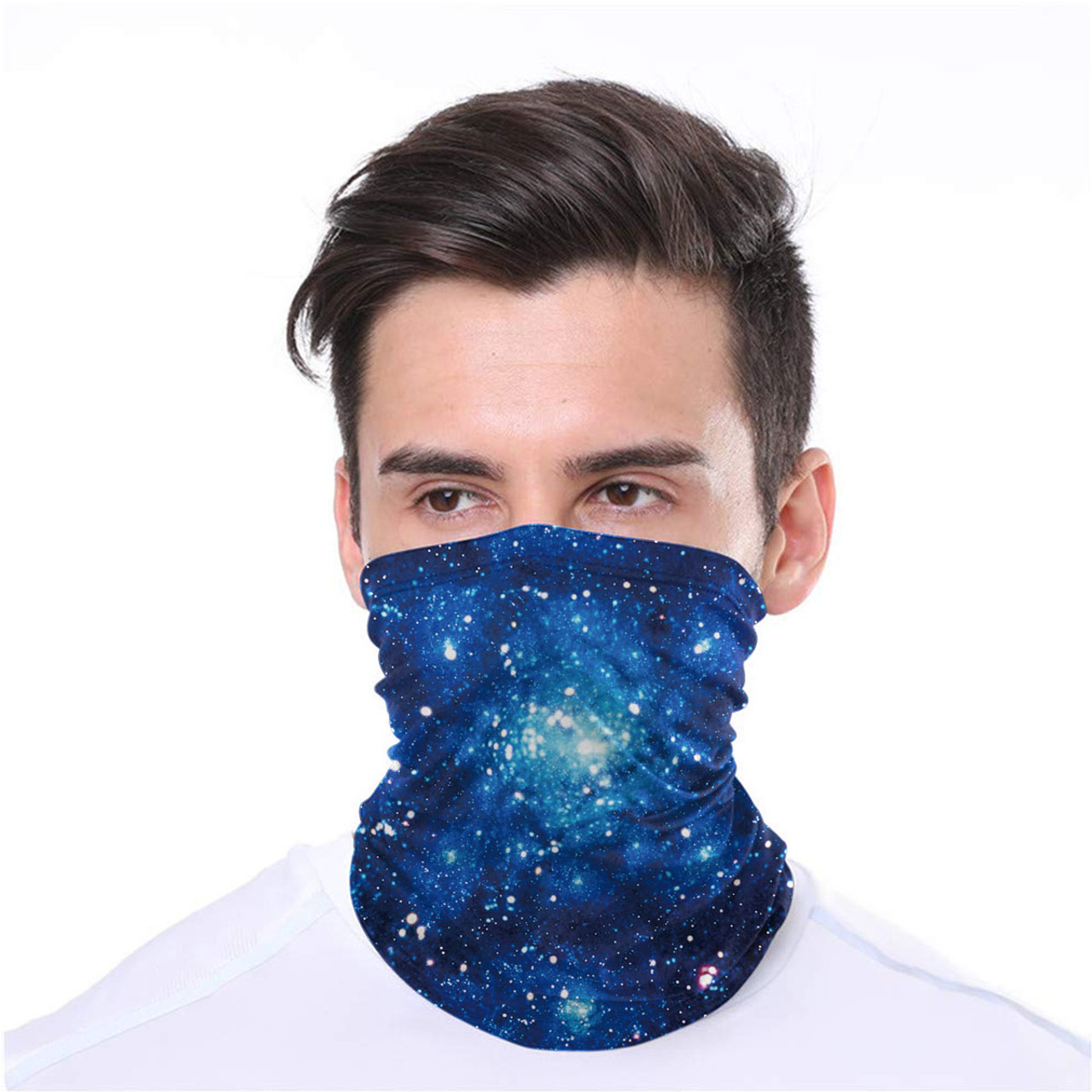 Galaxy Blue Wrap-Around Face Covering Neck Gaiter ...