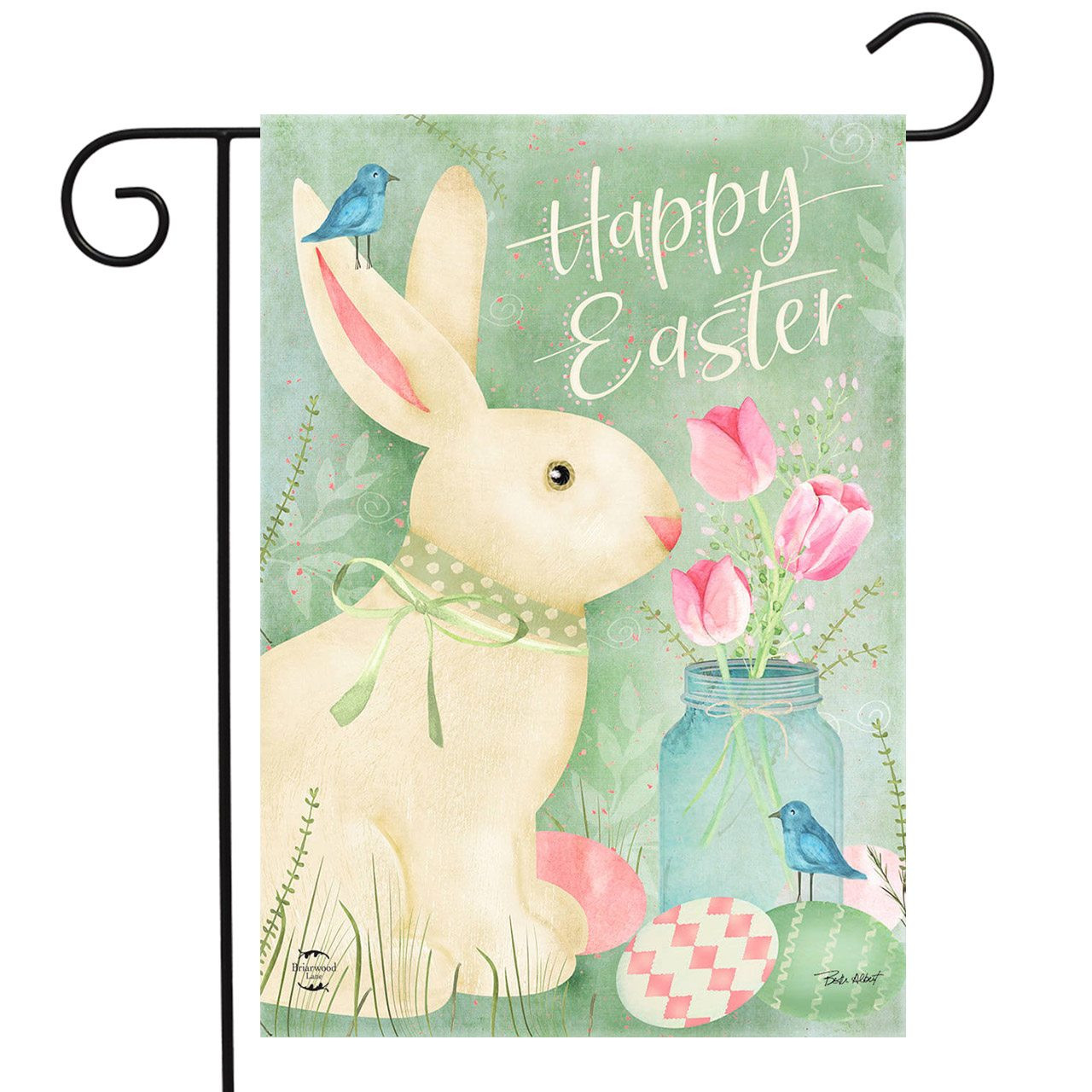 Briarwood Lane Easter Bunny and Tulips Garden Flag - Thumbnail 4