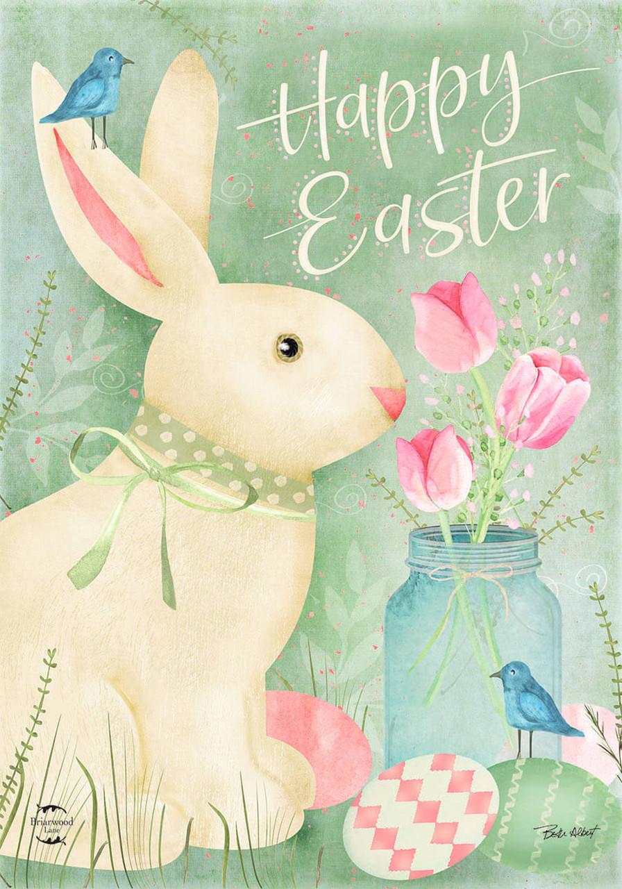 Briarwood Lane Easter Bunny and Tulips Garden Flag - Thumbnail 3