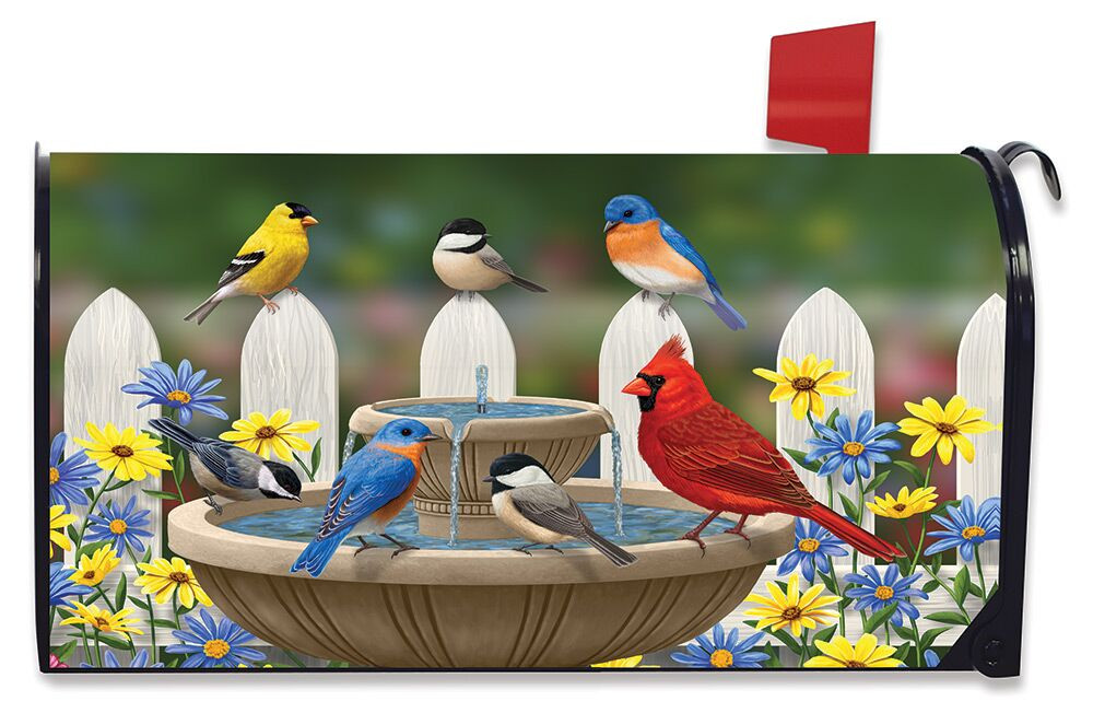 Birdbath Gathering Mailbox Cover
