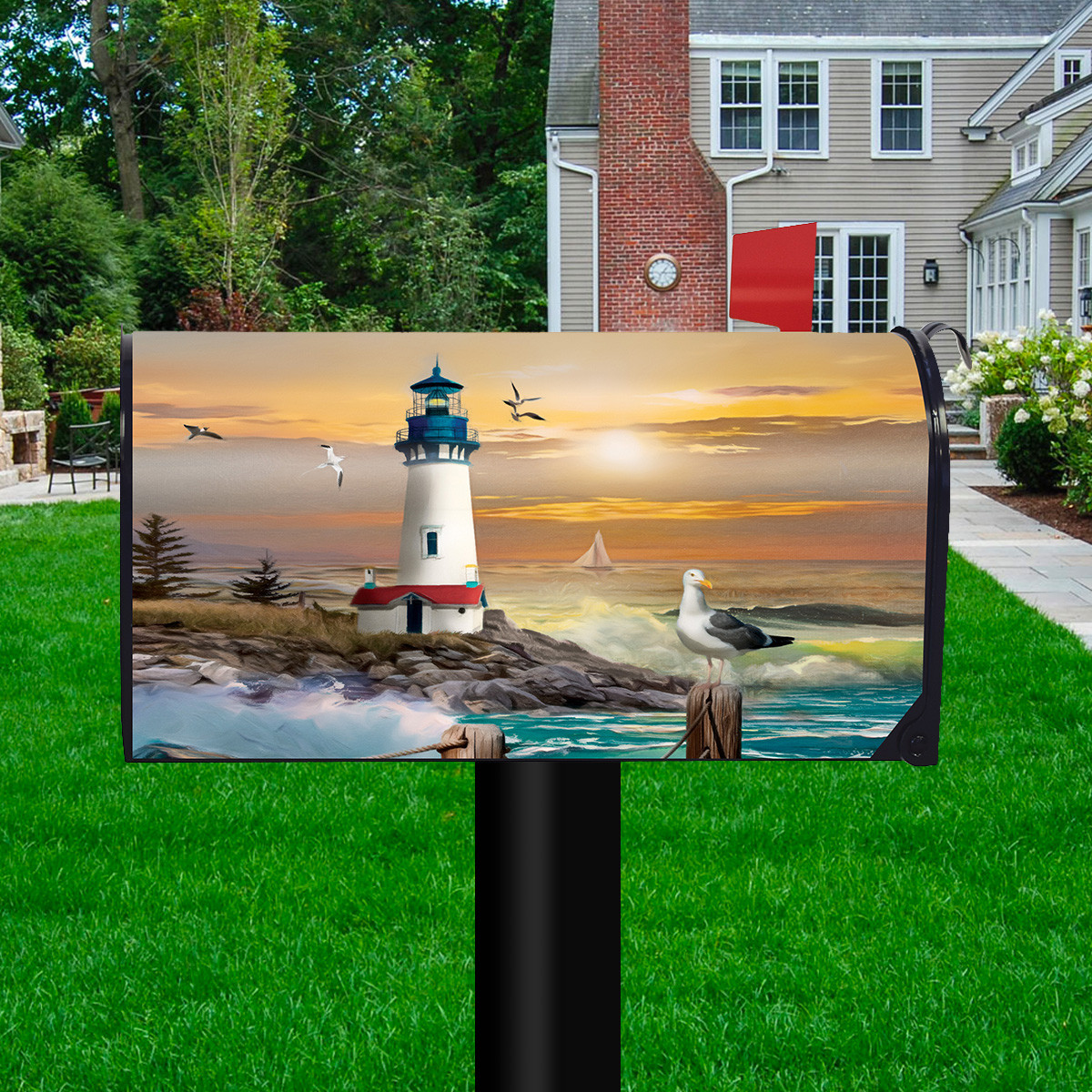 Sunset Lighthouse Summer Mailbox Cover Briarwood Lane