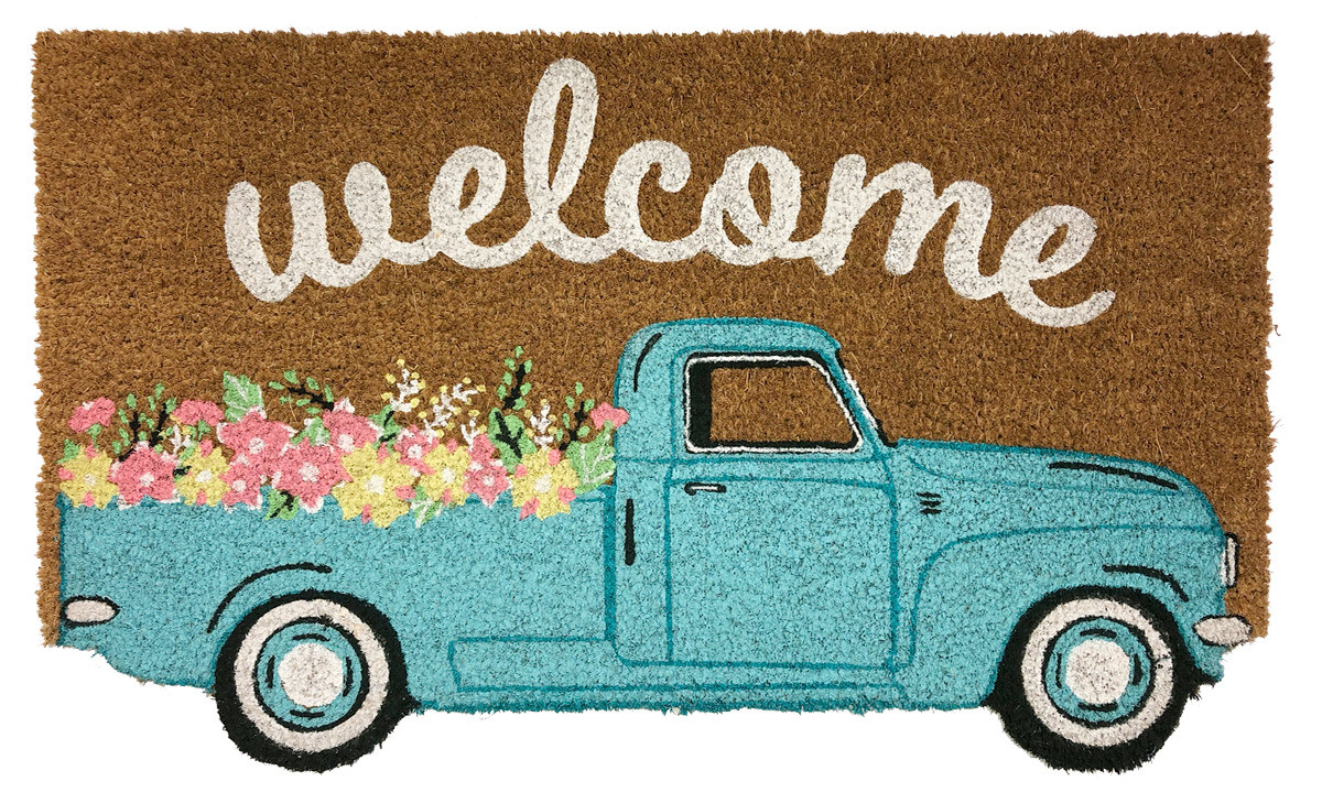 Springtime Pickup Natural Fiber Coir Doormat - Briarwood Lane