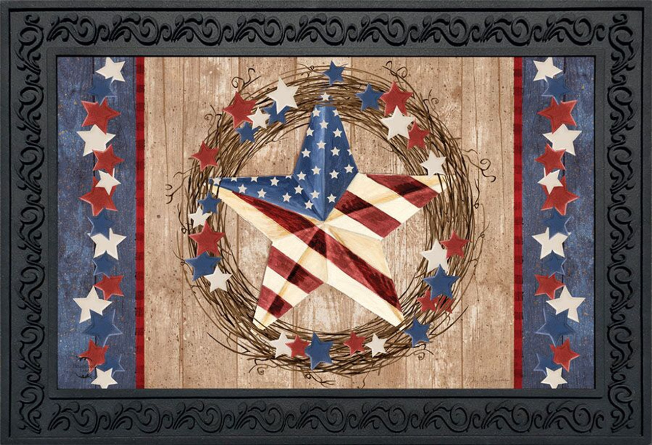 Americana Barnstar Patriotic Doormat - Briarwood Lane