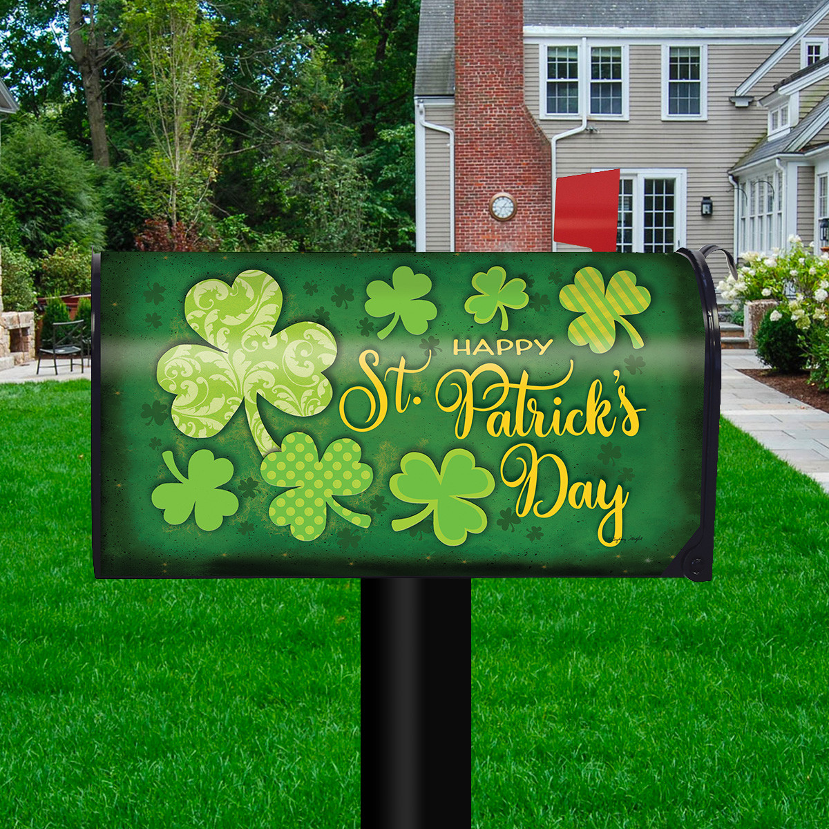 Lucky Shamrocks Mailbox Cover - Thumbnail 2