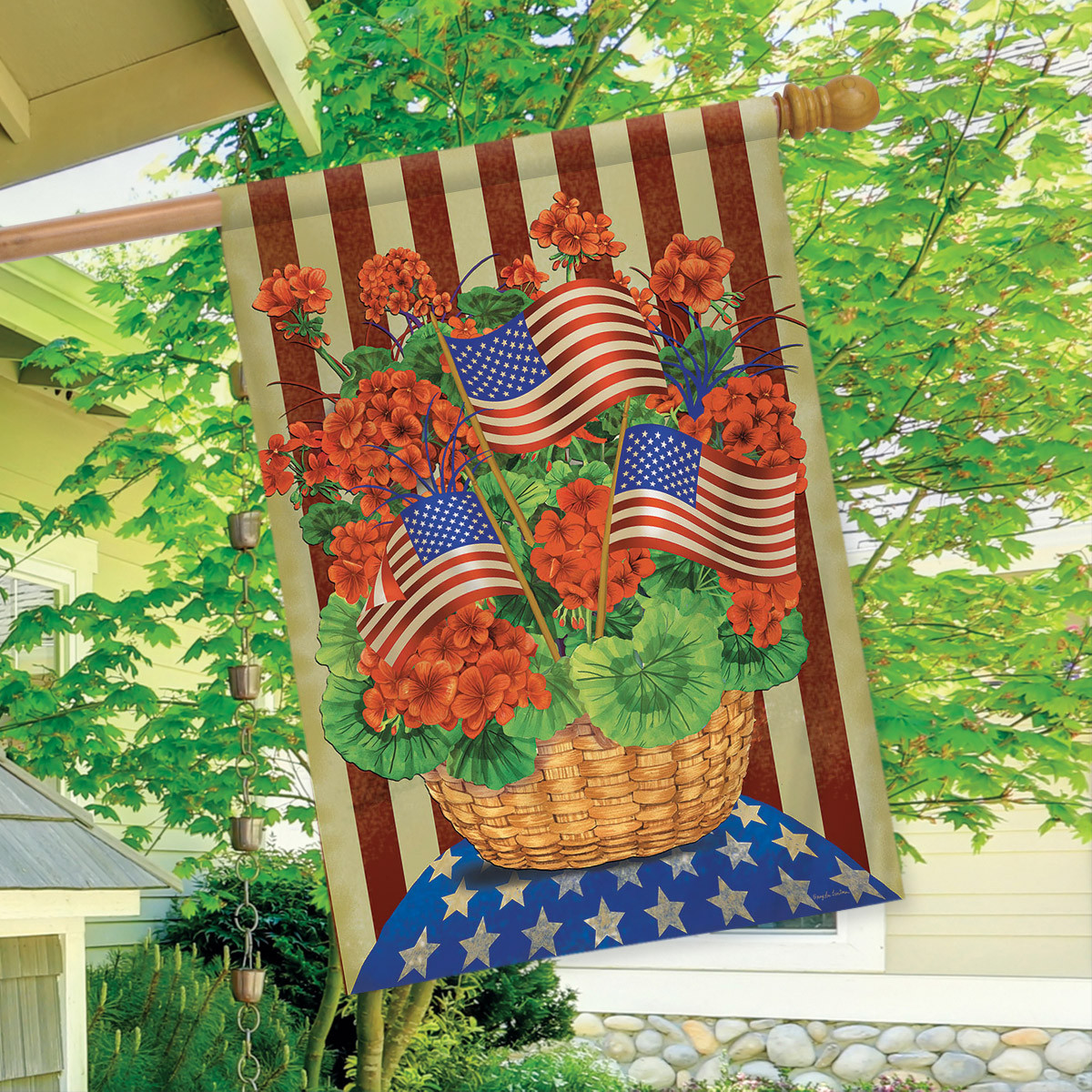 Patriotic Planter House Flag