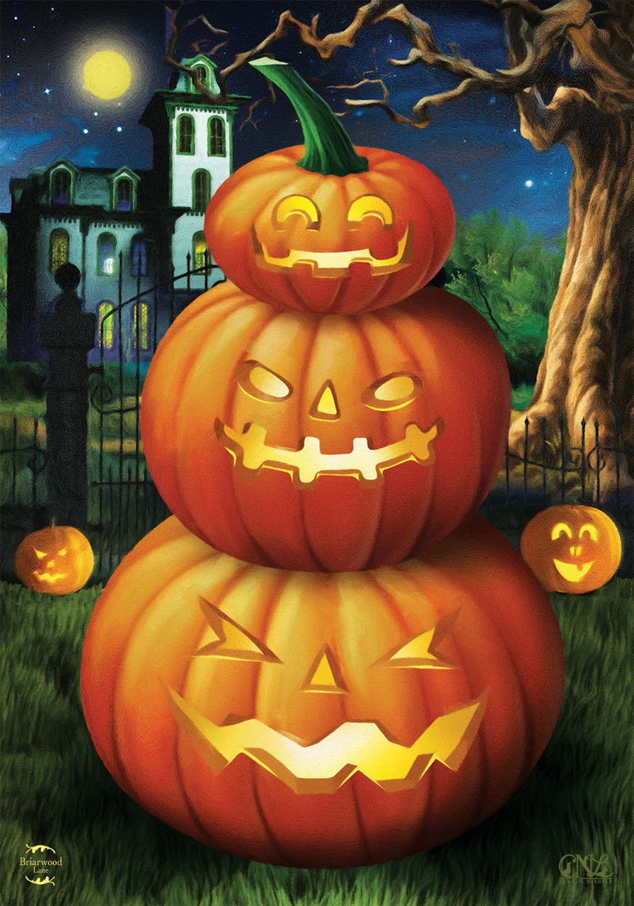 RLCMO Halloween Kürbis-Kreuz Gartenflagge – Doppelseitig, Wetterfest, 30,5 X 45,7 Cm, Perfekt Für Garten, Terrasse Oder Einfahrt
