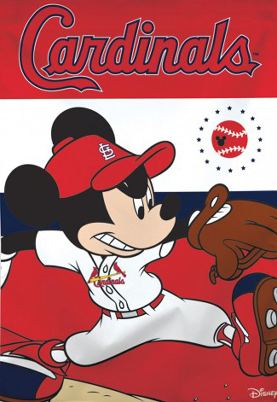 St. Louis Cardinals MLB Mickey Mouse Baseball House Flag