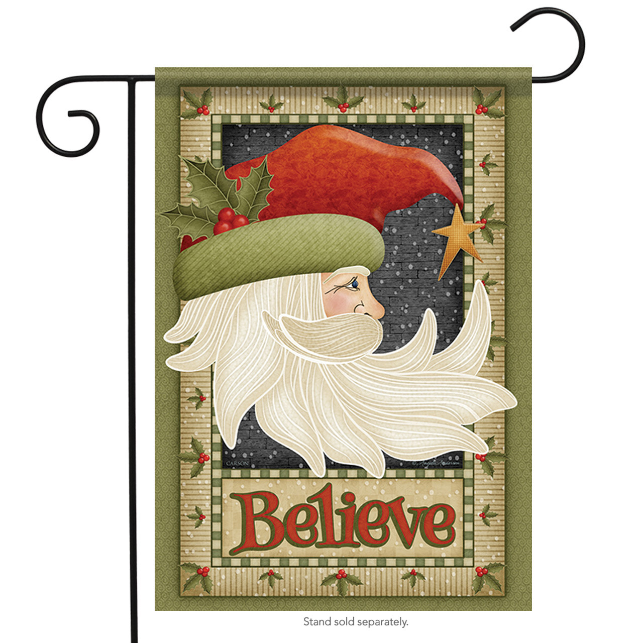 Crescent Moon Santa Garden Flag - Briarwood Lane