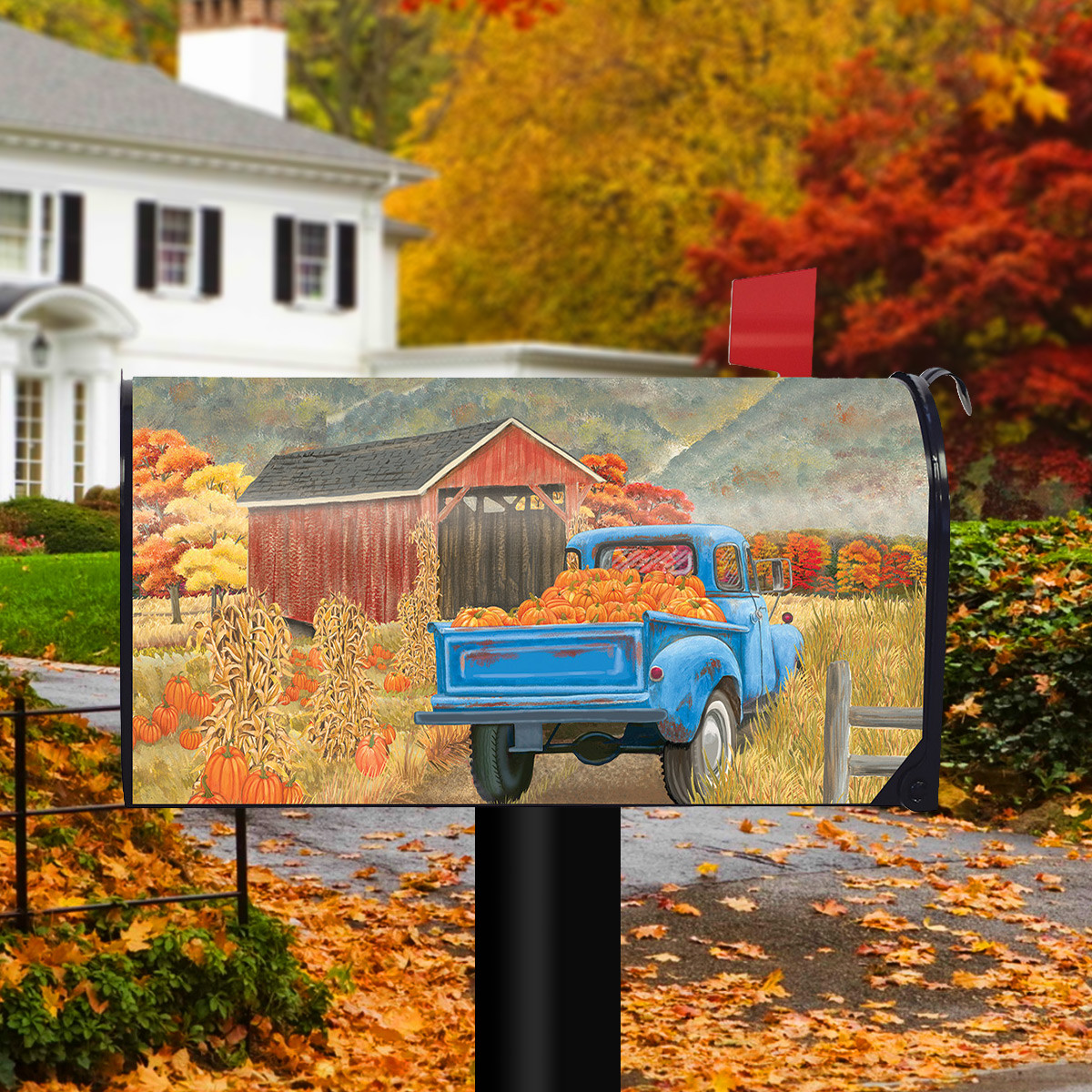 Autumn Bridge Truck Mailbox Cover Briarwood Lane