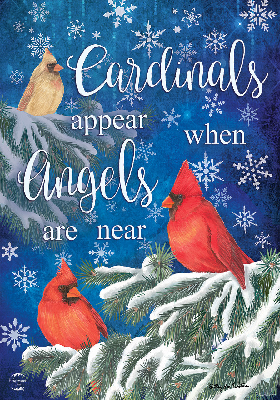 Briarwood Lane Wintergartenflagge „Cardinals Appear“ Mit Schneeflocken – 31,8 X 45,7 Cm, Wetterfestes Polyester