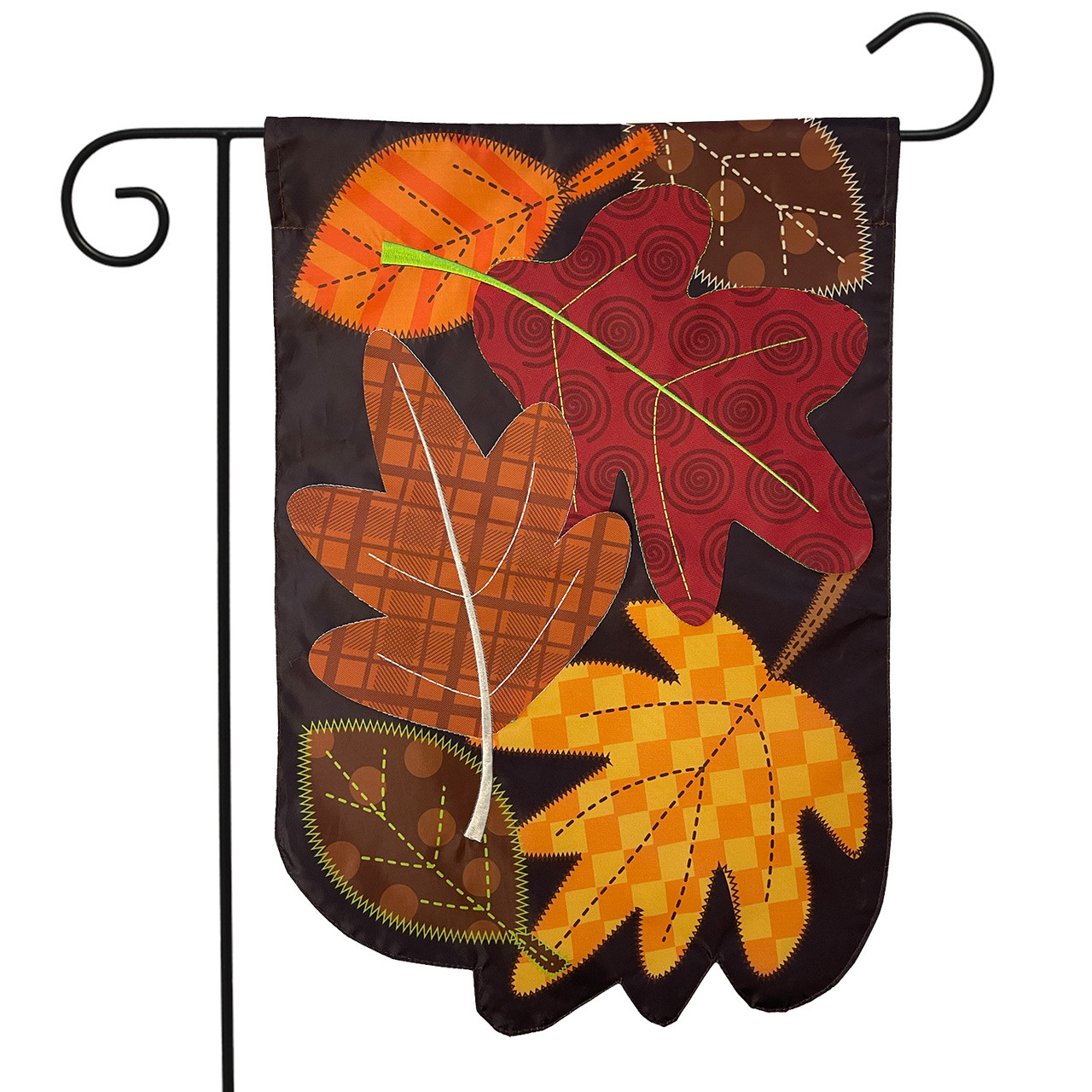 Fallen Leaves Applique Autumn Garden Flag - Briarwood Lane