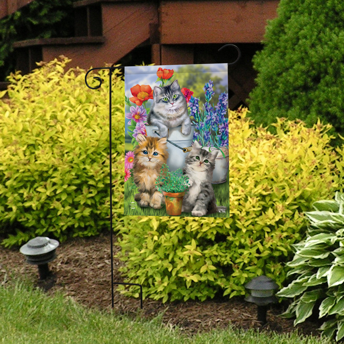 Garden Cats Spring Garden Flag - Briarwood Lane