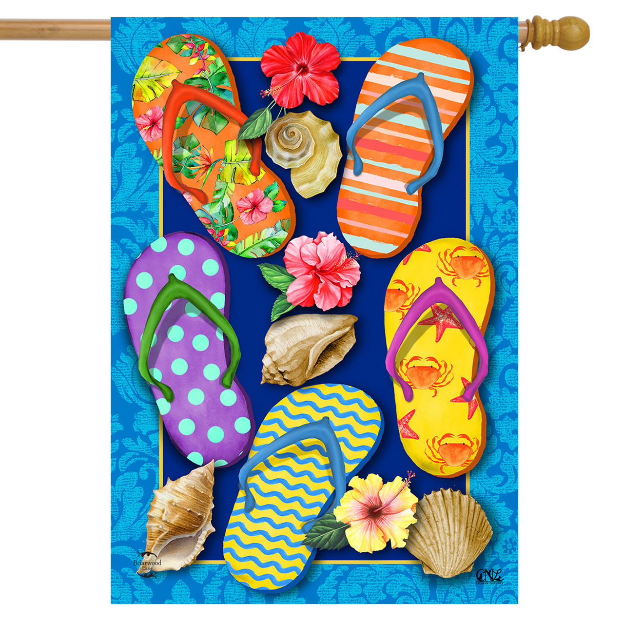 Briarwood Lane Paradise Flip Flops House Flag