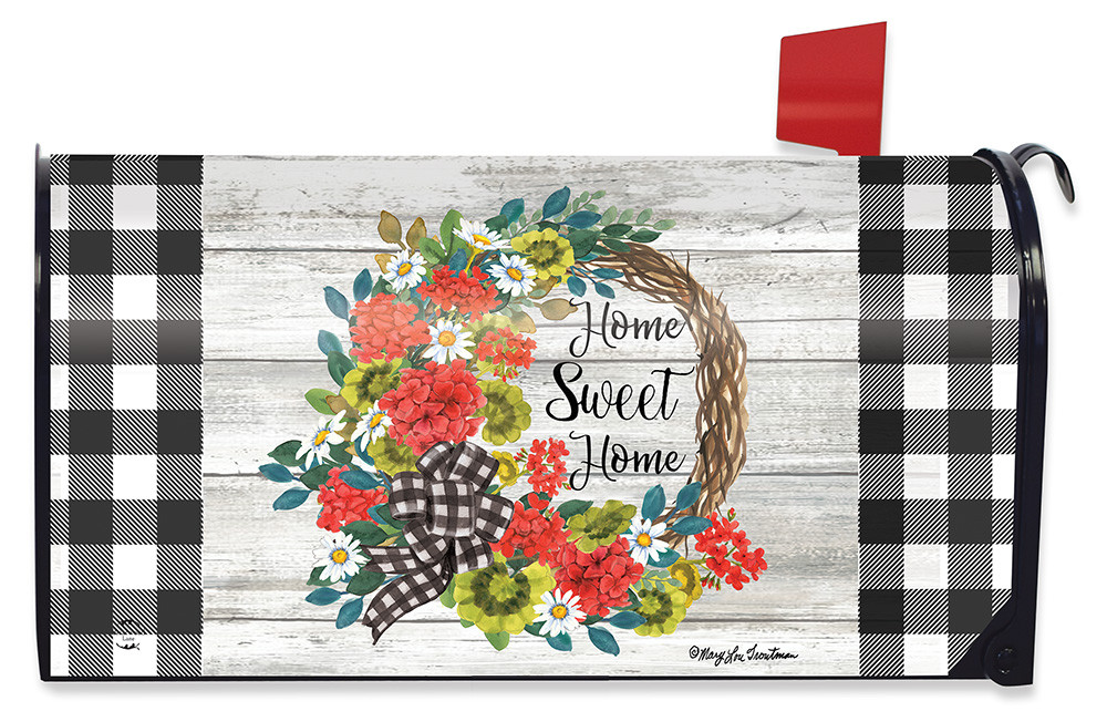 Geranium Wreath Mailbox Cover - Thumbnail 4