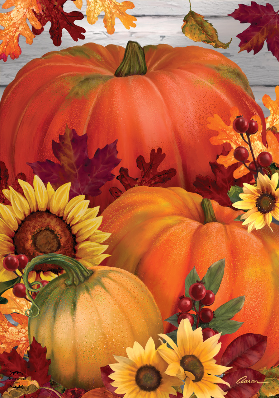 Autumn Pumpkin Trio Garden Flag - Briarwood Lane