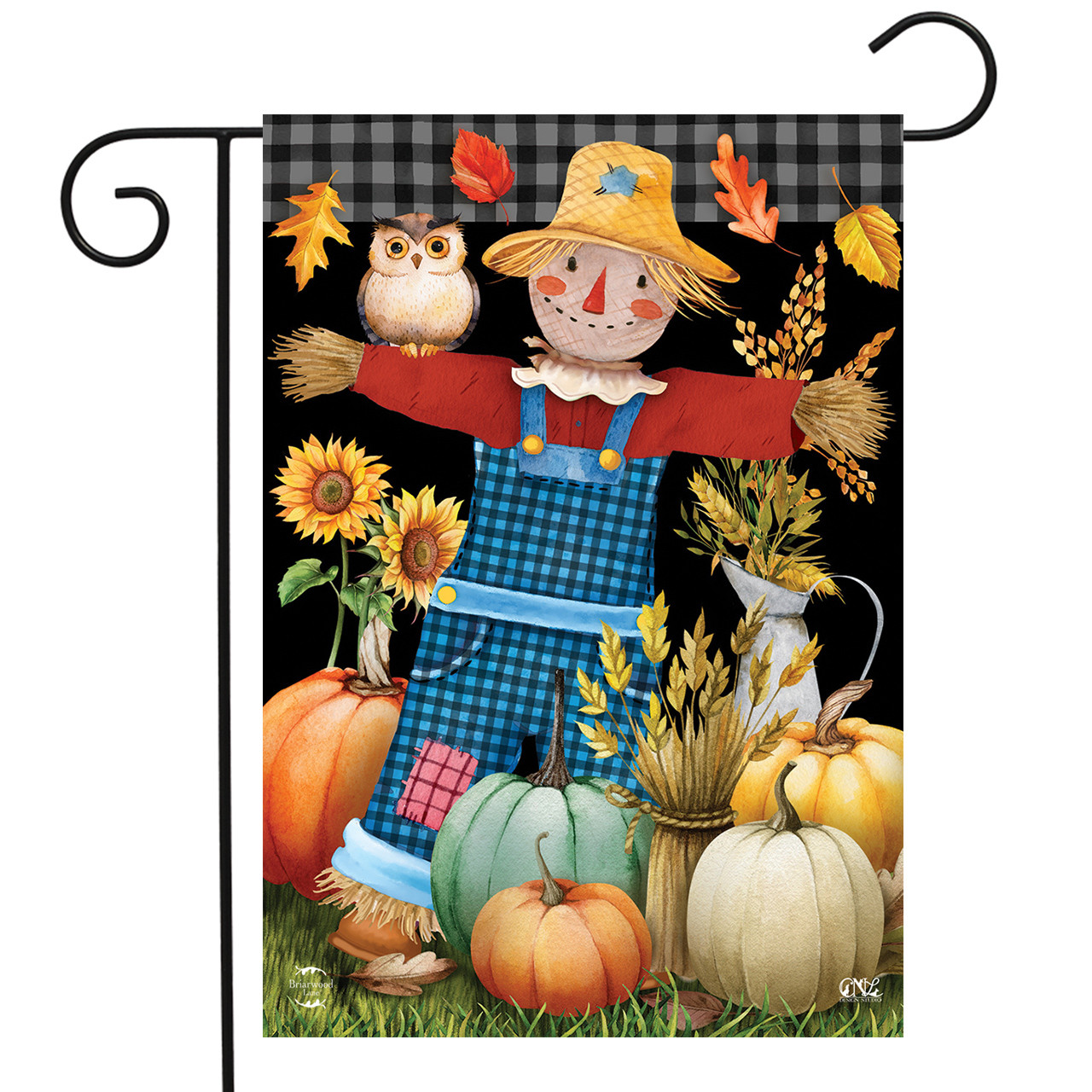 SCARECROW 立春 Friendly Scarecrow Autumn Garden Flag - Briarwood Lane