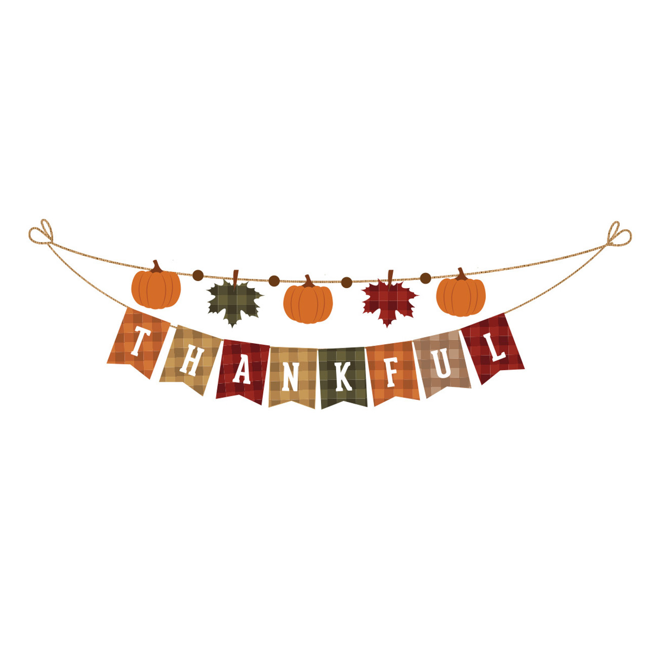 Briarwood Lane Thankful Fall Burlap String Banner Thanksgiving Le