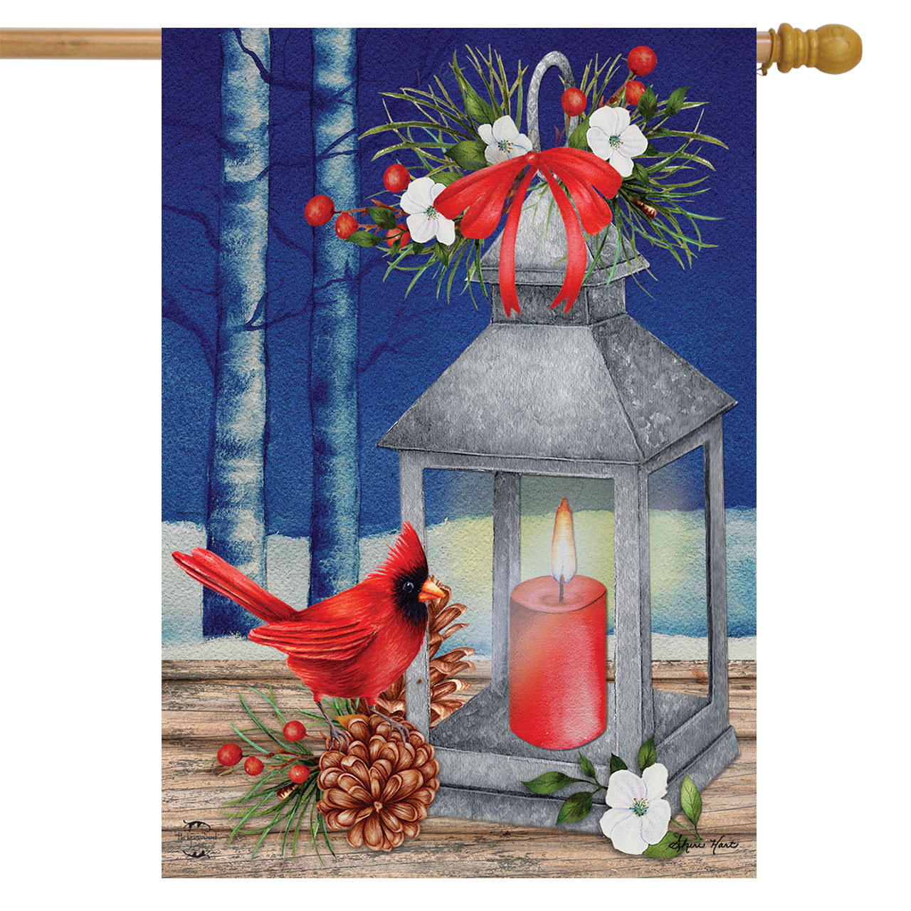 Bandiera Briarwood Lane Cardinals Appare Spring House - 28x40 Pollici In Poliestere - Foto 5