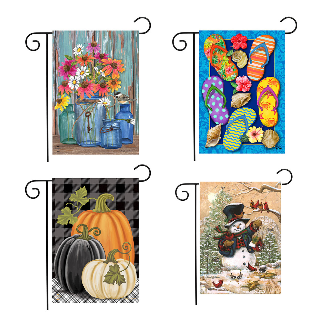 Seasonal Assorted Garden Flag Bundle - Set of 4 - Briarwood Lane