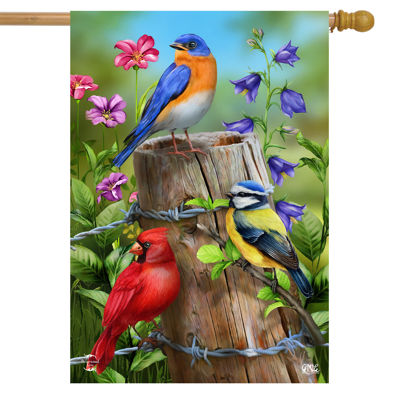 Birds And Mailbox Spring Design House Flag - 28