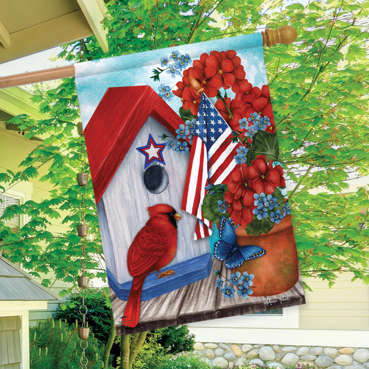 American Cardinal House Flag - Briarwood Lane