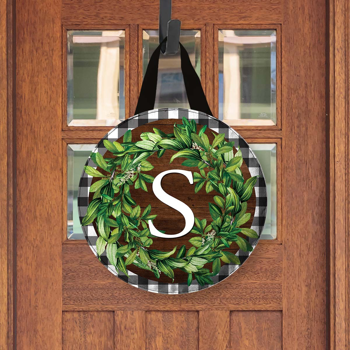 Fall Leaves Monogram Letter S Garden Flag